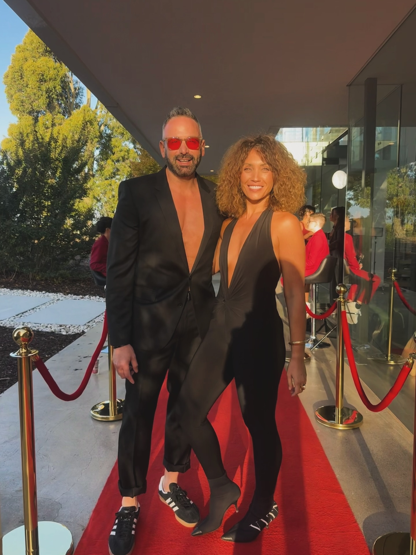 A rare sighting for our trackie dacks to be were nowhere in sight, thanks to @iam.melcarter 40th Red Carpet theme birthday celebrations on the weekend! 🎈 

I said to Steve, let’s channel arrogance with our outfits. I think we nailed it 😂. 

The love of friends makes my heart happy. I’m blessed to be surrounded by damn good ones at that from recent years and all the way back to primary school. 

#katjohn #friendship #funtimes