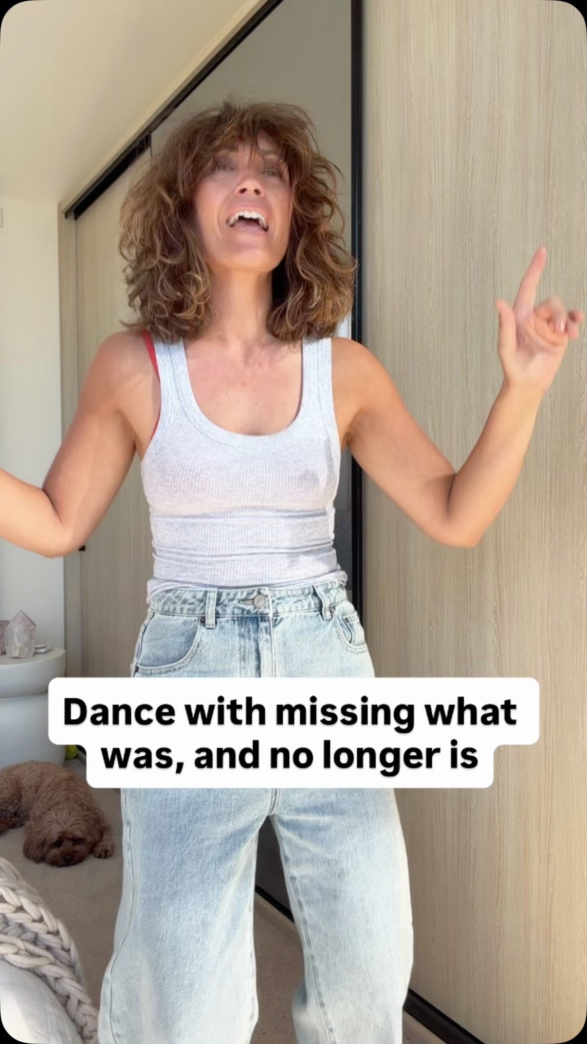 We dance with it all. 
We meet the beat of joy, of relief, of sorrow, of hope, of chaos, and more. 

In the hardest of times it’s easy to turn away from the pain, the discomfort, the uneasiness. Fair enough. And also, it can only be avoided for so long. 

Turn towards it and move with it. Match music to the beat of how you feel and move to it. 

Sometimes all the talking and thinking in the world just won’t cut it. Sometimes we need to go to the body, where it hurts and say, I’ll dance with you. 

#katjohn #authentic #dance #somaticmovement #relatable